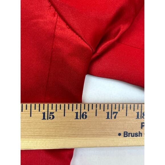 Blassport Women's Size 8 Red Satin Asian Inspired Button Front Cropped Jacket - Picture 4 of 9